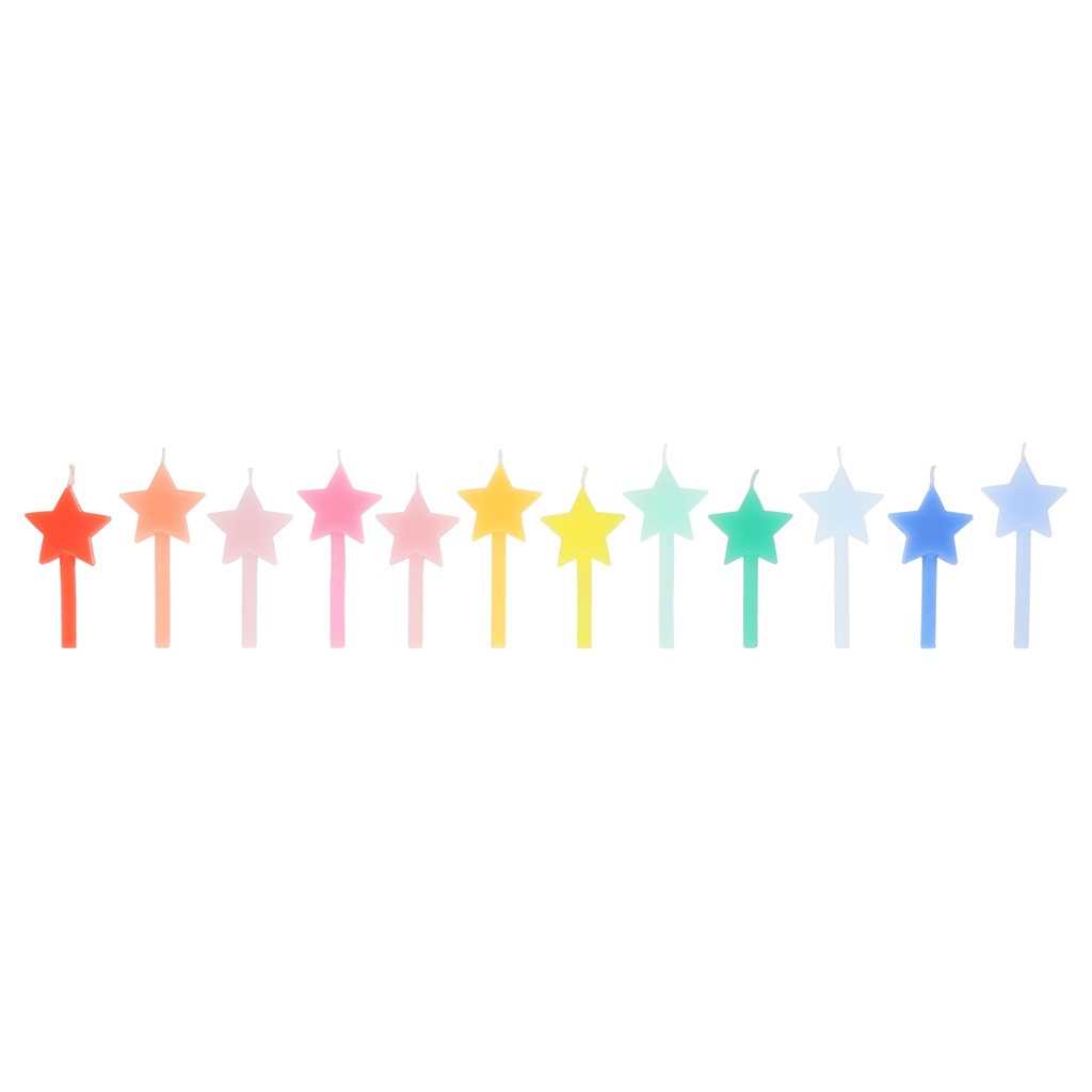 Meri Meri Rainbow Star Candles (x 12)