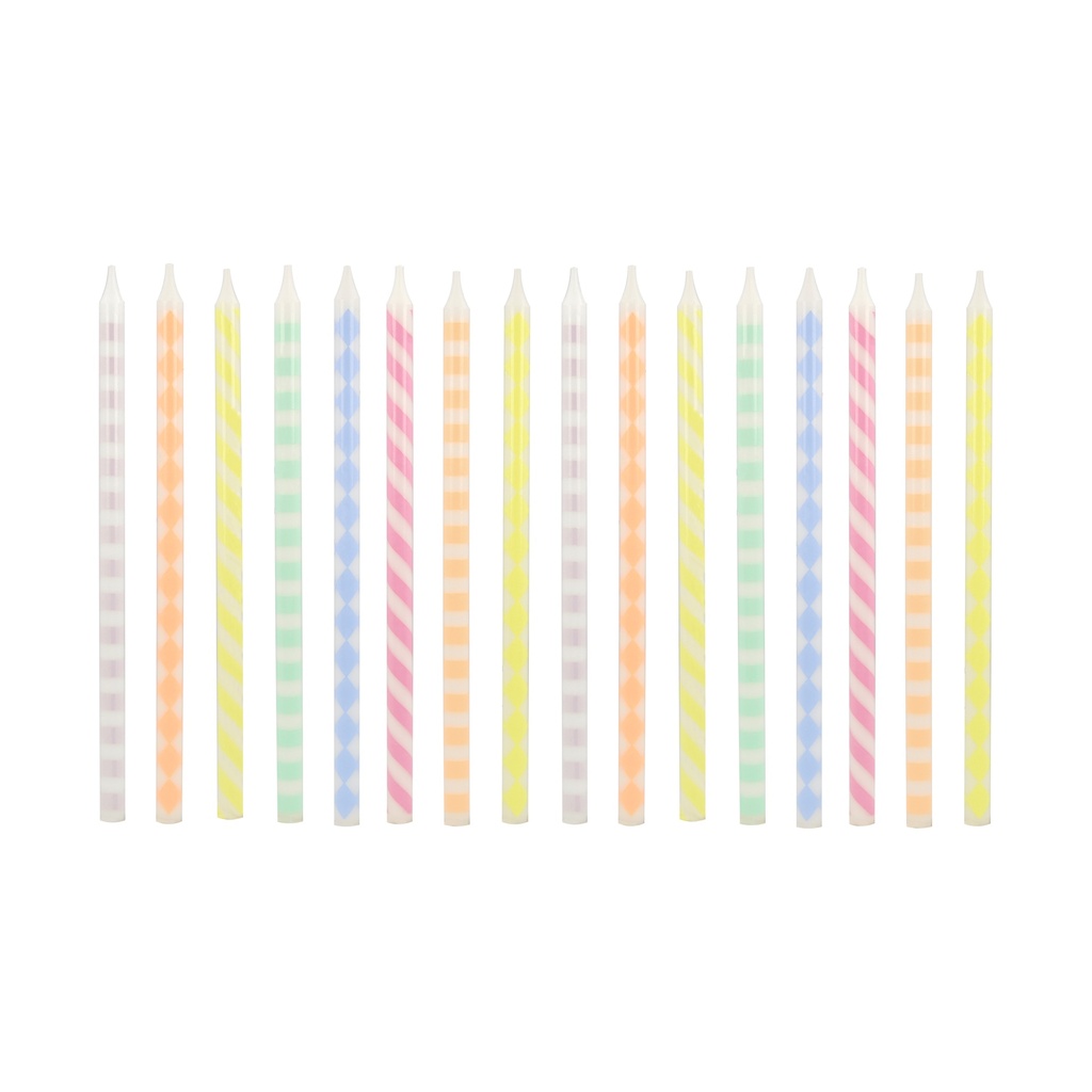 Meri Meri Pastel Patterned Candles (x 2)