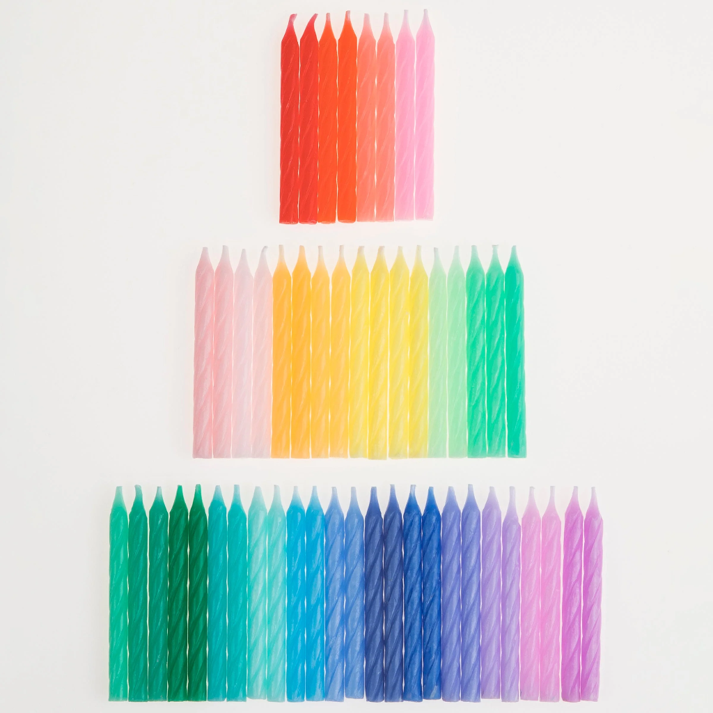 Meri Meri Rainbow Twisted Mini Candles (x 50)