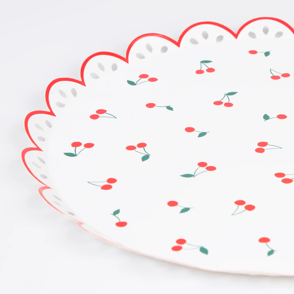 Meri Meri Cherry Pattern Dinner Plates (x 8)
