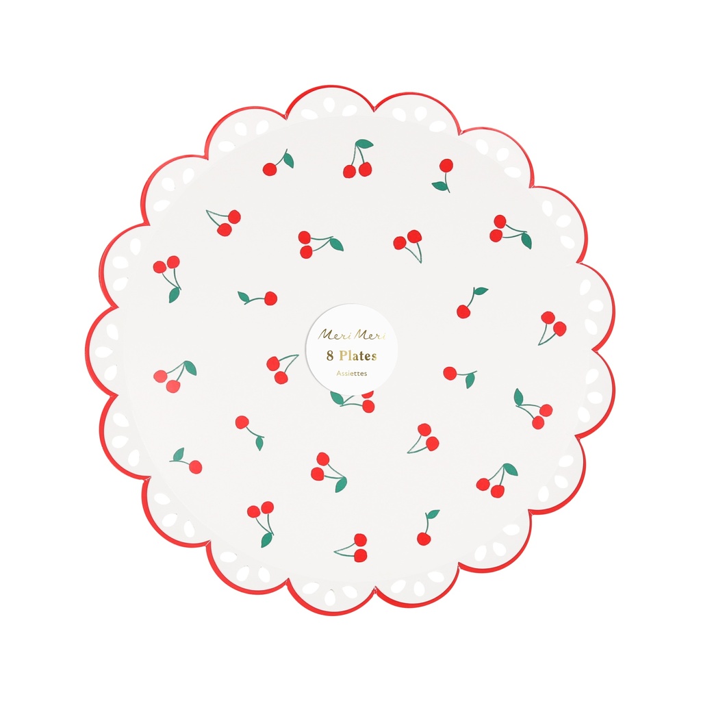 Meri Meri Cherry Pattern Side Plates (x 8)