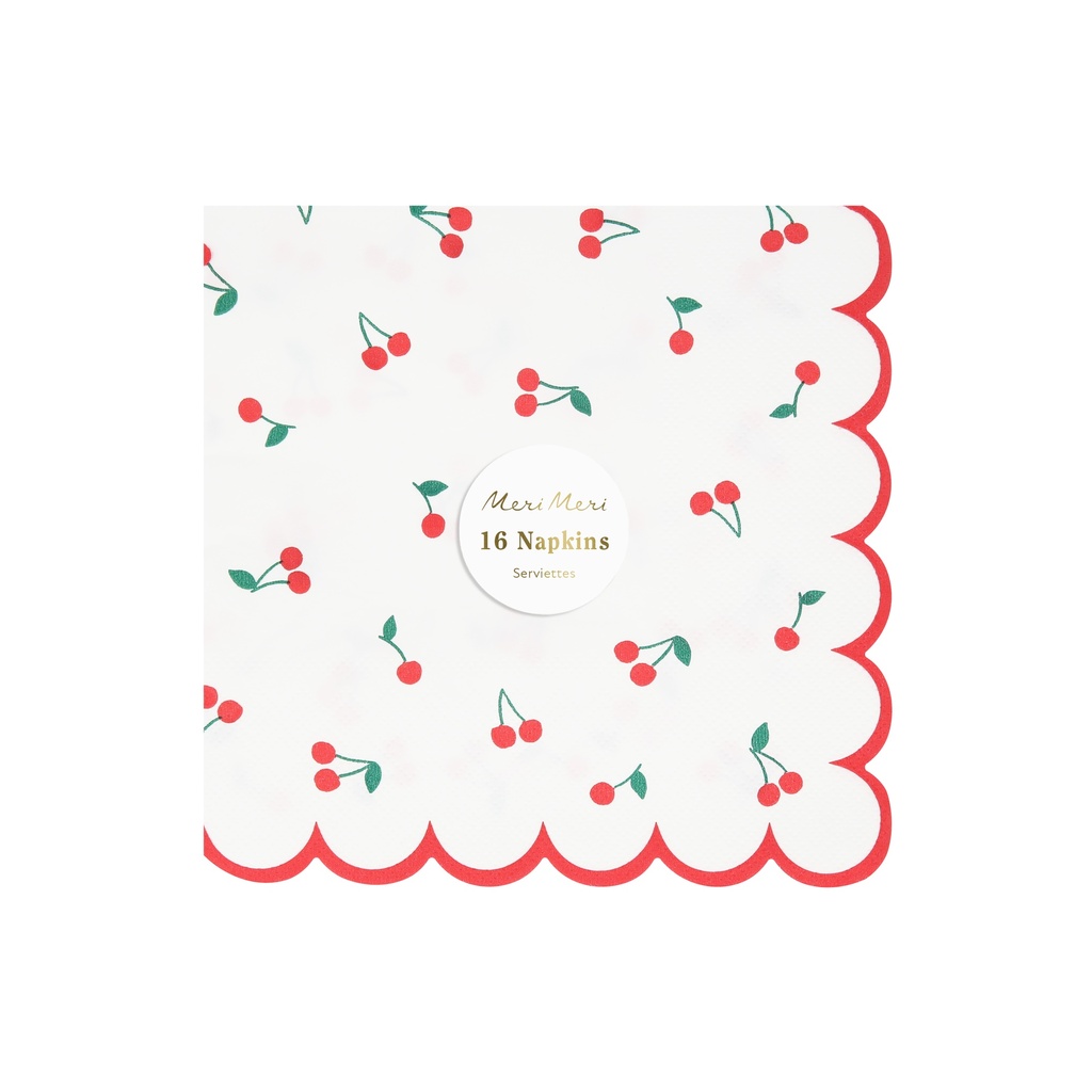 Meri Meri Cherry Pattern Large Napkins (x 16)
