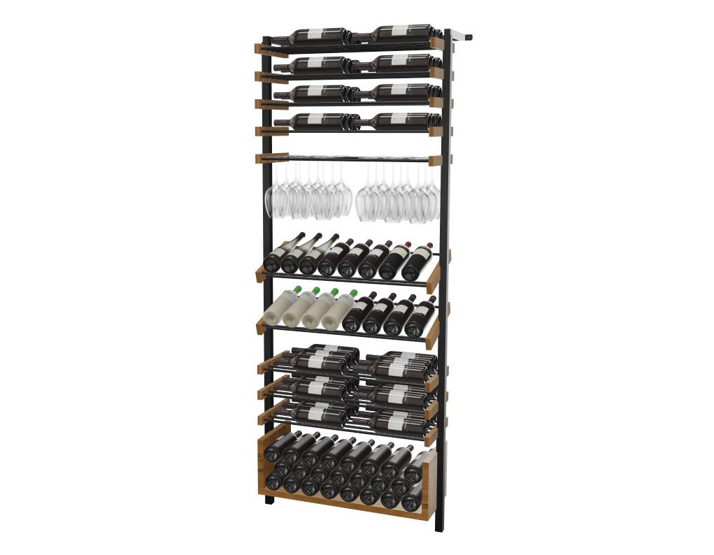 Adjustable Vertical Wine Display Rack – Wall & Ceiling Mounted Combination C2
