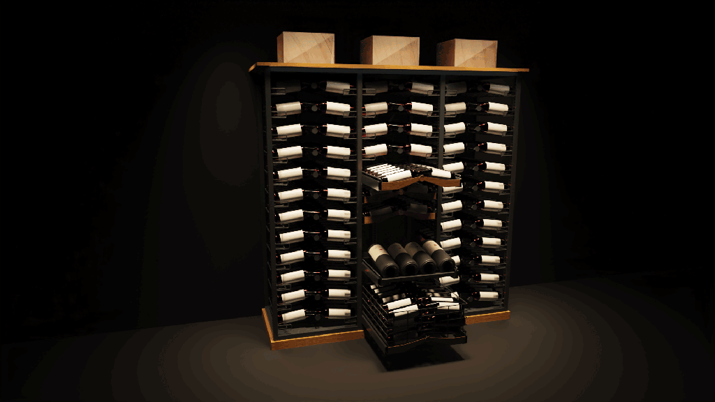 Premium Wine Rack Set – 3-Unit Modular System with Drawers & LED Lighting Model 5