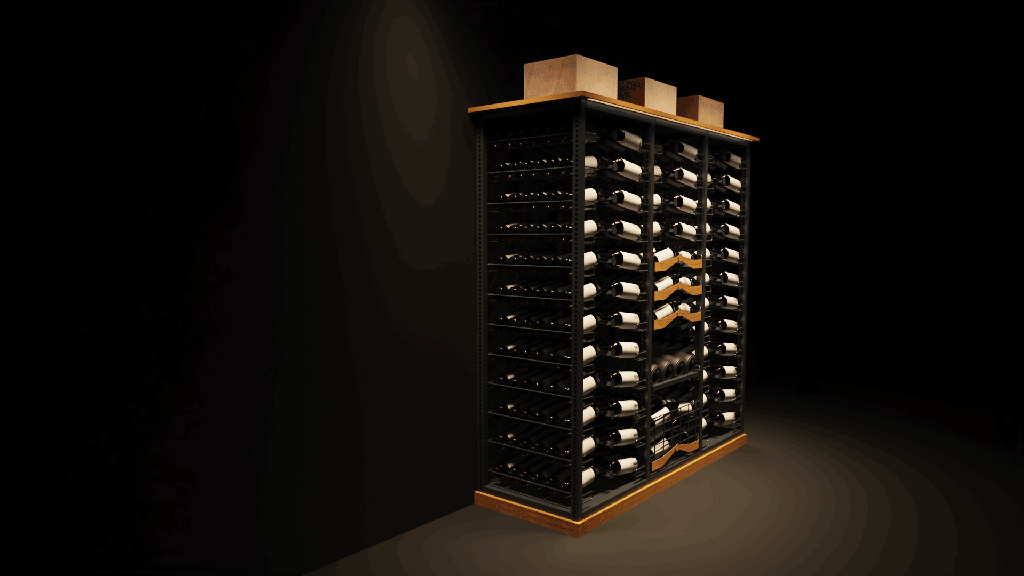 Premium Wine Rack Set – 3-Unit Modular System with Drawers & LED Lighting Model 5