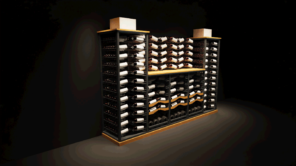 Premium Wine Rack Set – 5-Unit Modular System with Drawers & LED Lighting 597 Bottles