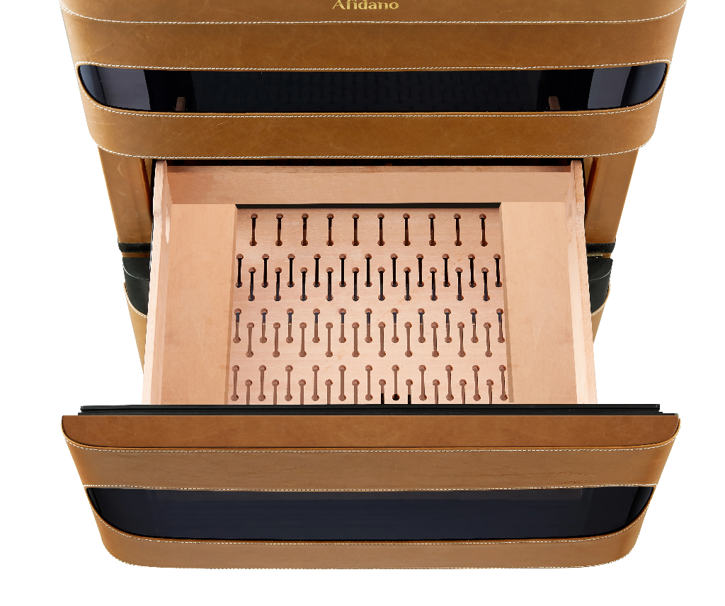 Luxury Cigar Humidor Cabinet – 250-Cigar Capacity, Leather Finish & Precision Climate Control