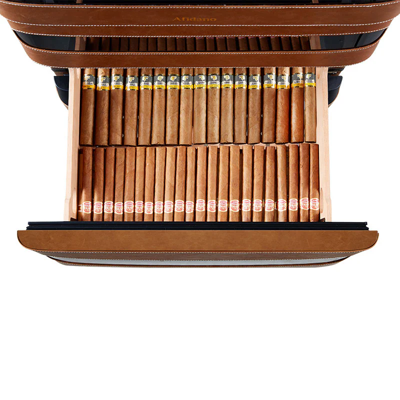 Luxury Cigar Humidor Cabinet – 1200-Cigar Capacity, Leather Finish & Precision Climate Control
