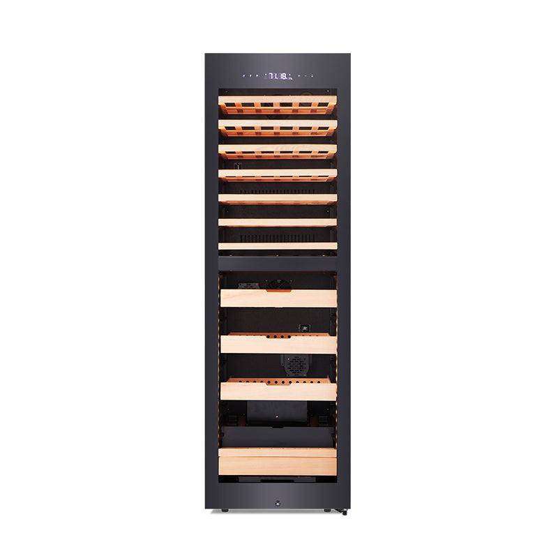 Afidano CWC-268C2 – Armoire combinée vin et cigares bi-zone, 42 bouteilles + 1250 cigares