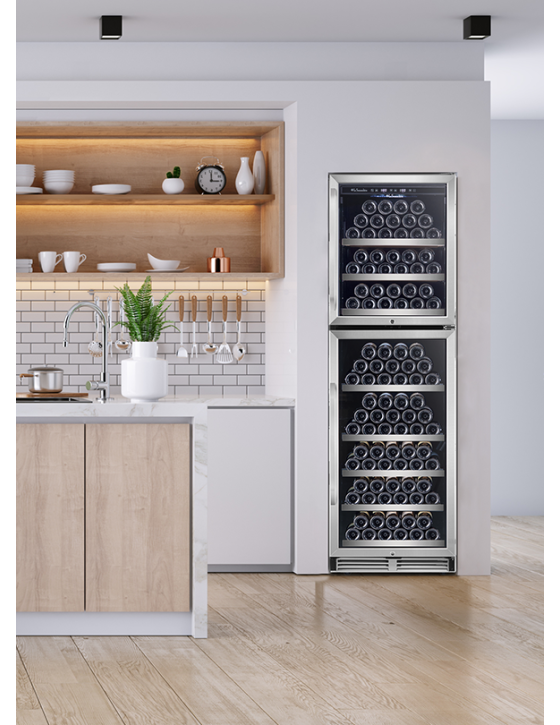 MT166DP - Double Zone Wine Cabinet - 172 bottles