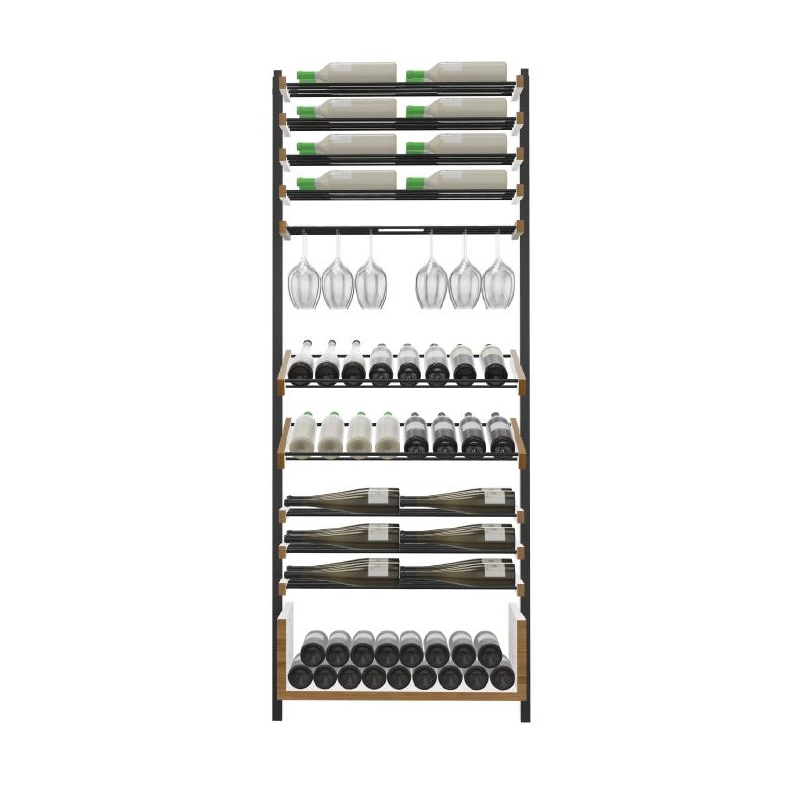 Adjustable Vertical Wine Display Rack – Wall & Ceiling Mounted Combination C