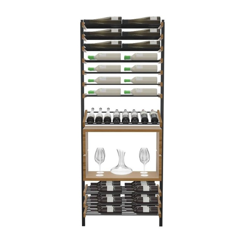 Adjustable Vertical Wine Display Rack – Wall & Ceiling Mounted Combination E2