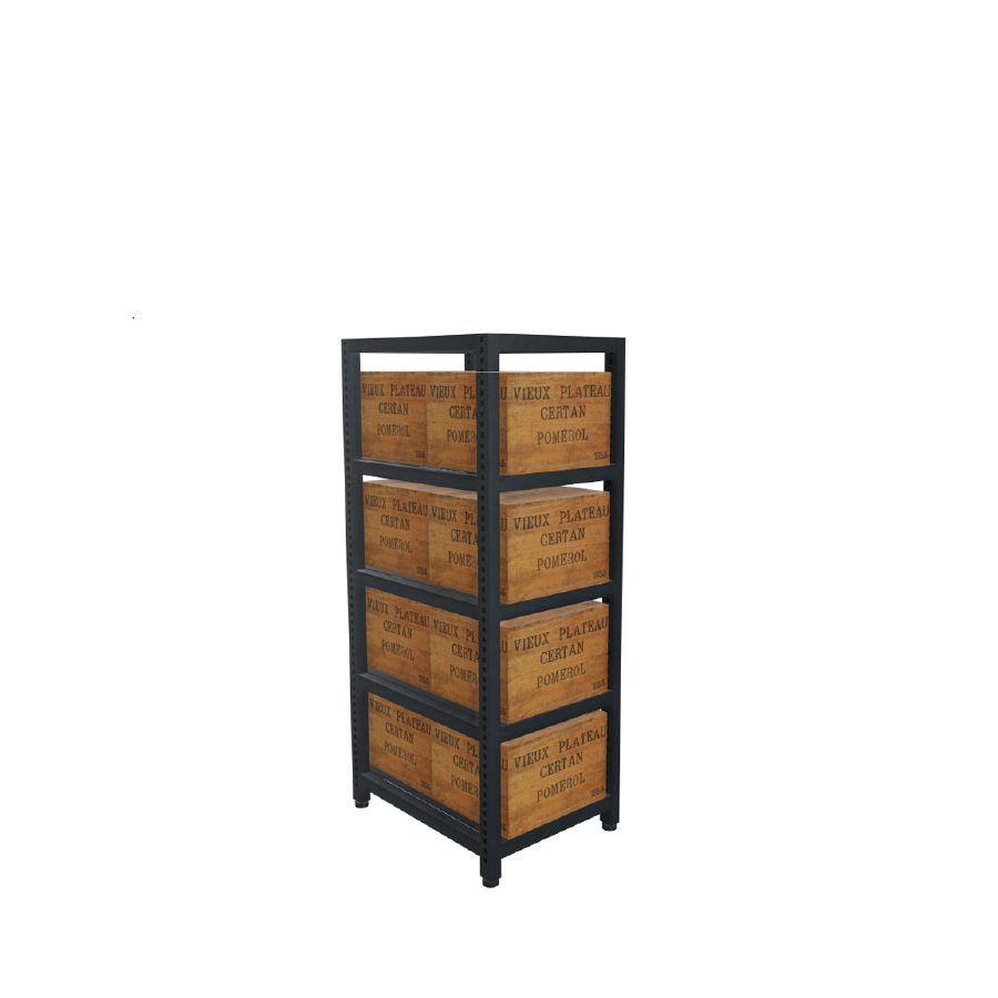 Weinkisten-Regal – 4 Ebenen für Holzkisten
