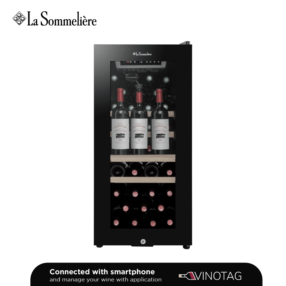 La Sommelière LS38BLACK Mono Zone wine cabinet - 38 bottles