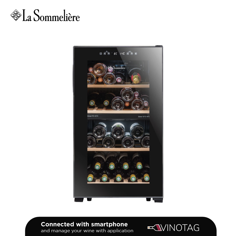 La Sommelière LS512ZBLACK Double Zone Wine Cabinet - 50 bottles