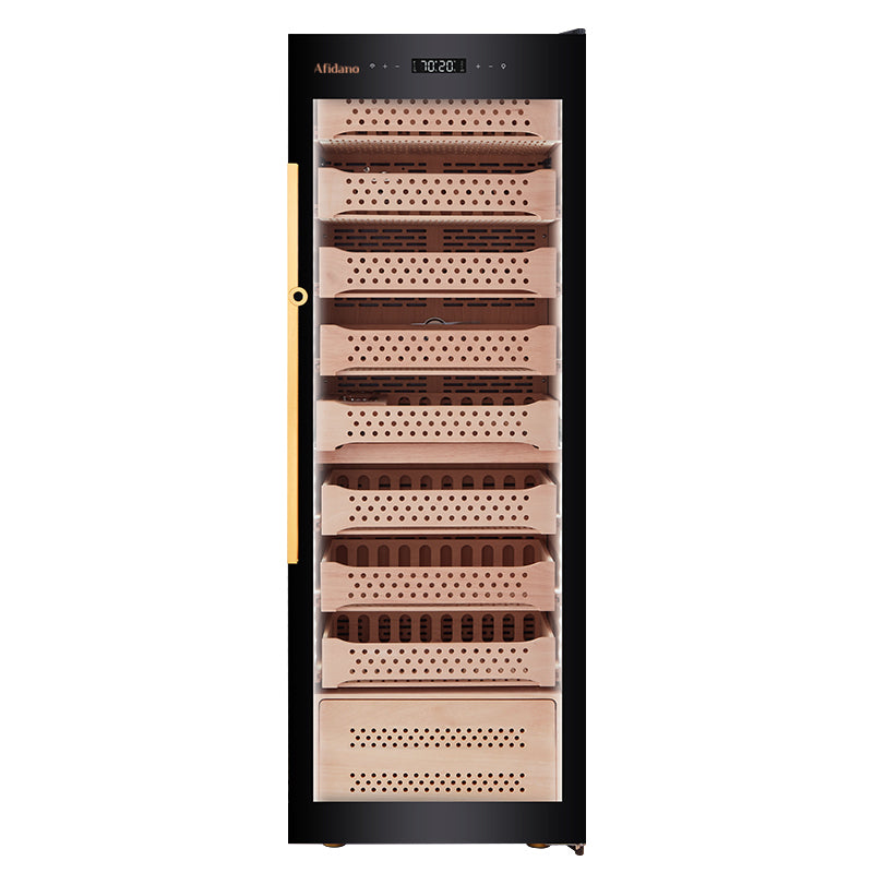 Afidano B6 – Armoire à cigares 1500 cigares, porte vitrée Low-E & commande tactile