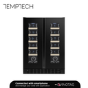 Temptech OX2DX60DRB Double Zone Wine Cabinet - 38 Bottles