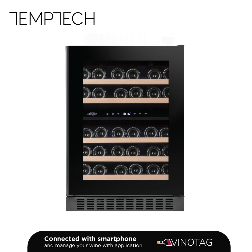 Temptech SKX6070DRB Weinkühlschrank Doppelzone – 34 Flaschen