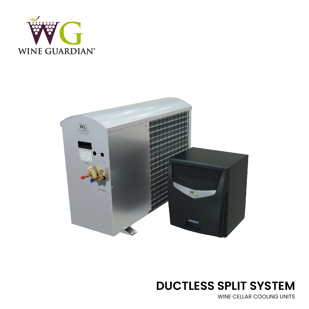 Wine Guardian WGS025 Système de Refroidissement Split Sans Conduit – Contrôle Climatique Compact pour Petites Caves à Vin