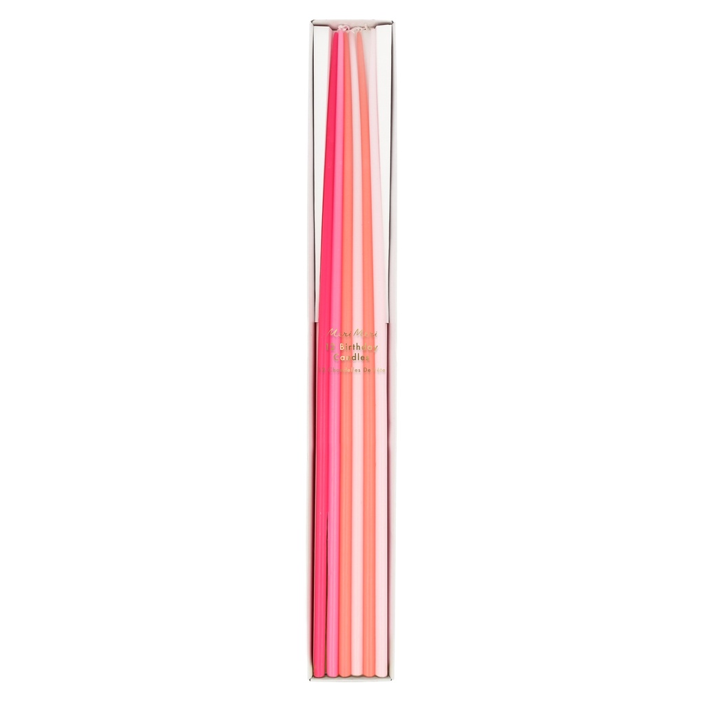 Meri Meri Pink Tall Tapered Candles (x 12)