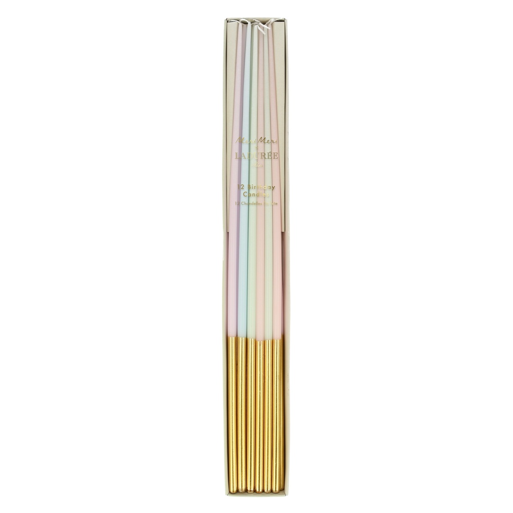 Meri Meri x Ladurée Paris Gold Dipped Tall Tapered Candles (x 12)