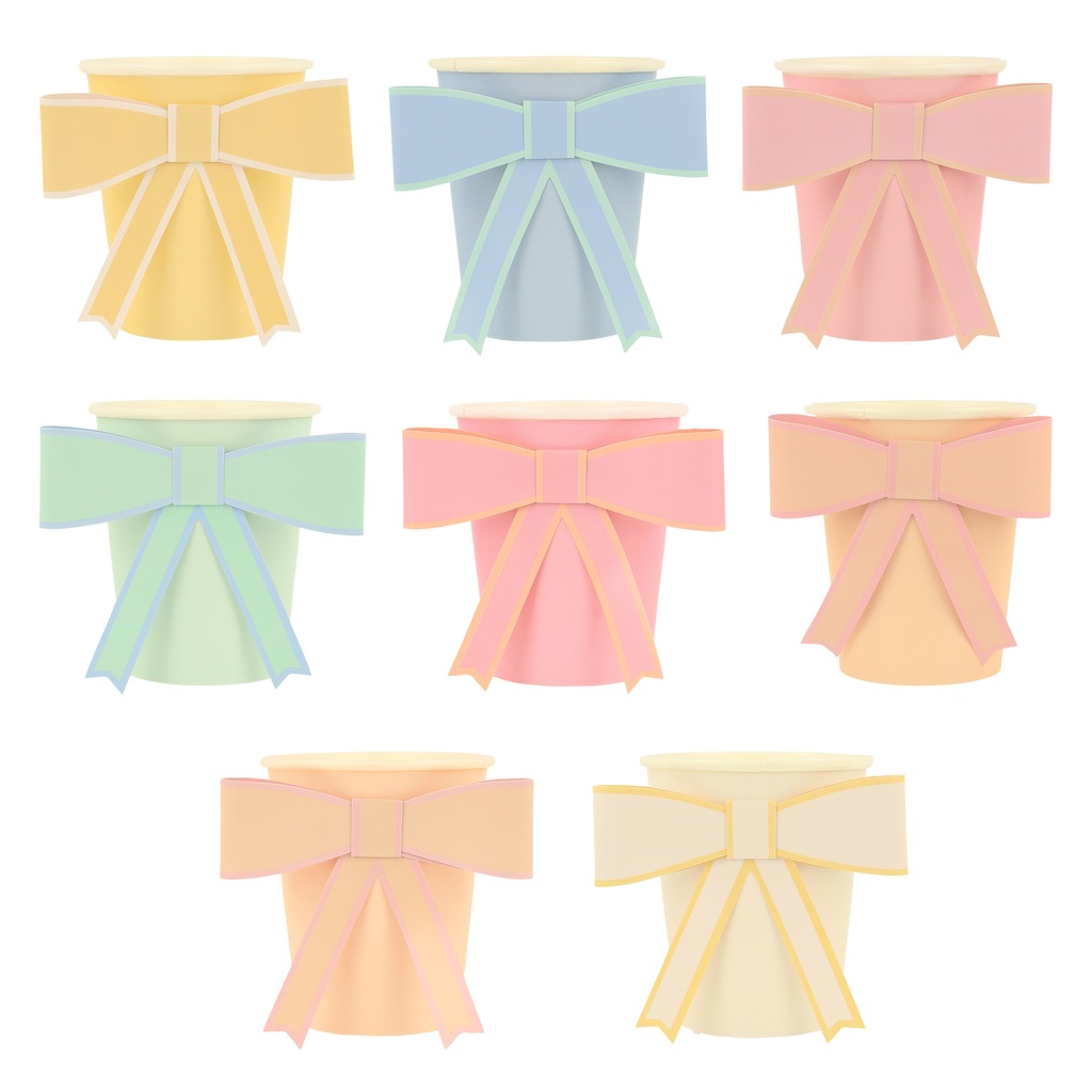 Meri Meri Pastel Bow Cups (x 8)