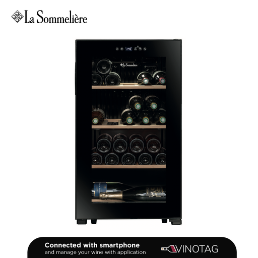 [LS36BLACK] La Sommelière LS36BLACK Mono Zone Wine Cabinet – 36 Bottles