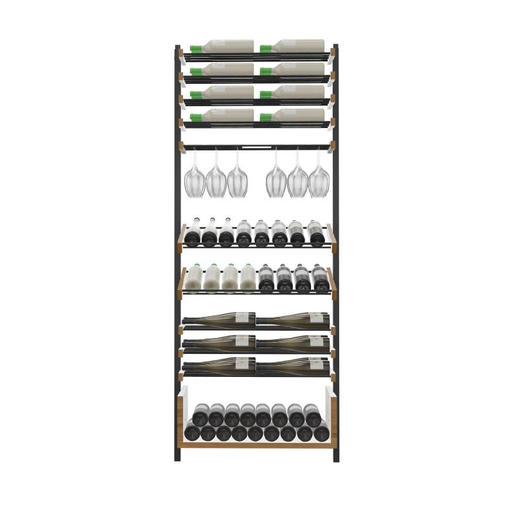 Adjustable Vertical Wine Display Rack – Wall & Ceiling Mounted Combination C