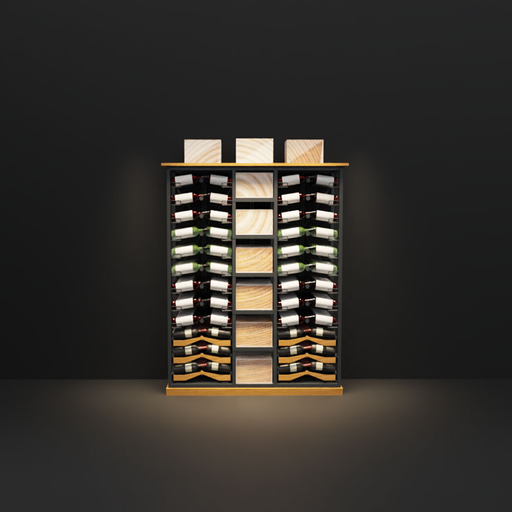 Premium Weinregal-Set – 3-teiliges modulares System mit Schubladen & Kistenfächern (312 Flaschen)