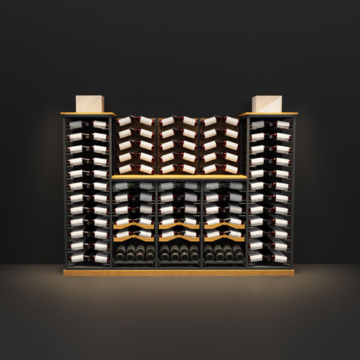 Premium Wine Rack Set – 5-Unit Modular System with Drawers & LED Lighting 597 Bottles