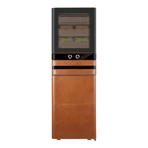 Luxury Cigar Humidor – 2200 Cigars Capacity | Leather & Spanish Cedar | Precision Climate Control