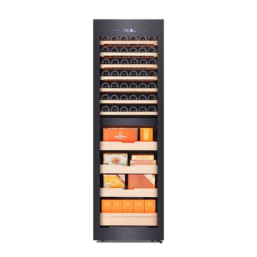 [CWC-268C2] Afidano CWC-268C2 – Zweizonen-Wein- und Zigarrenschrank, 42 Flaschen + 1250 Zigarren